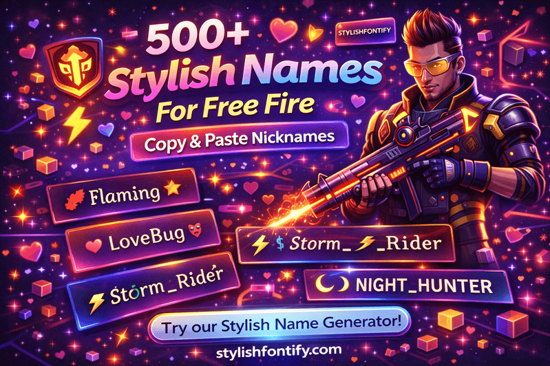 500+ Stylish Names for Free Fire – Copy & Paste Nicknames