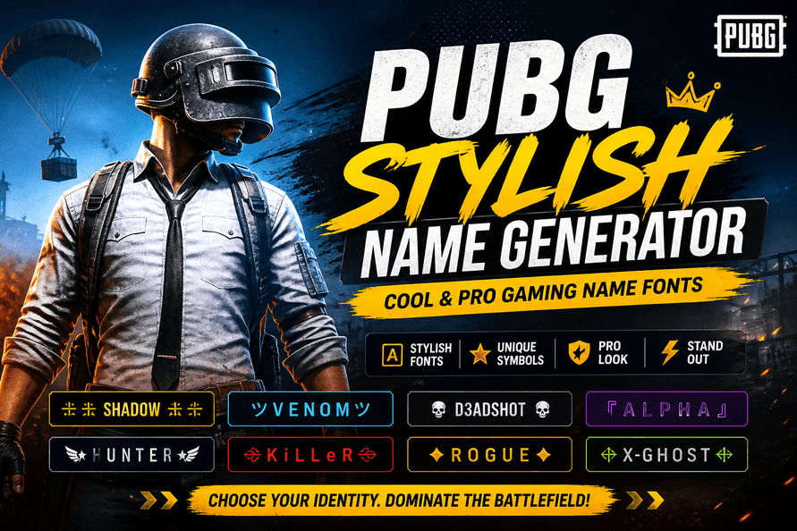 PUBG Stylish Name Generator – Cool & Pro Gaming Name Fonts