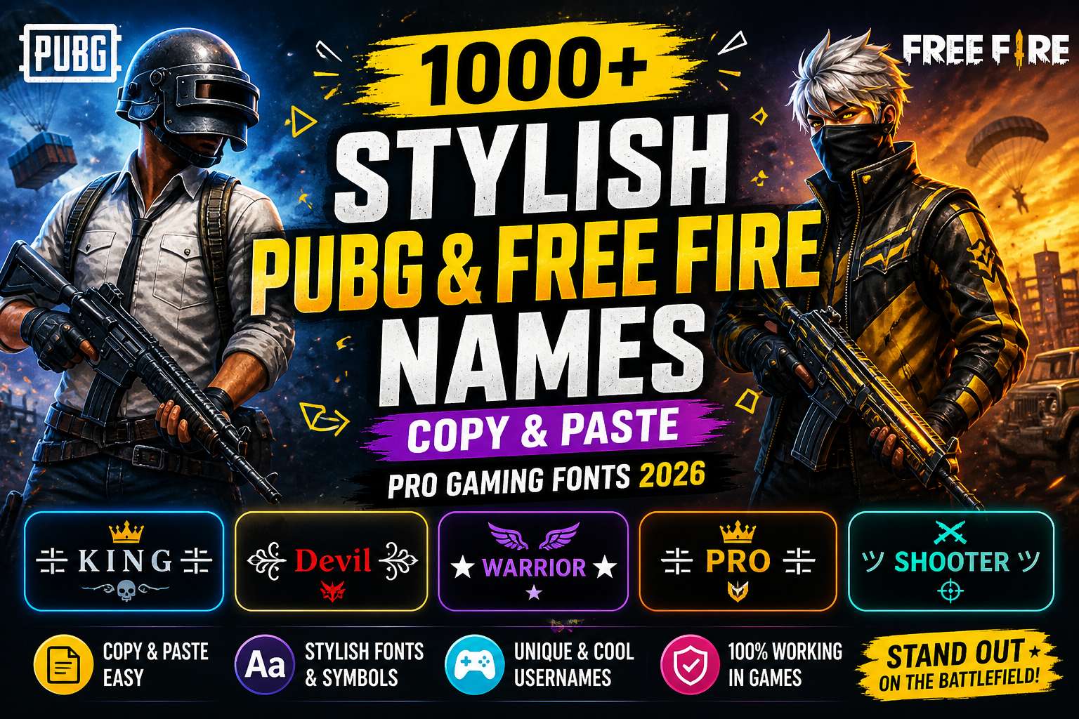 Stylish Fonts for PUBG & Free Fire Names