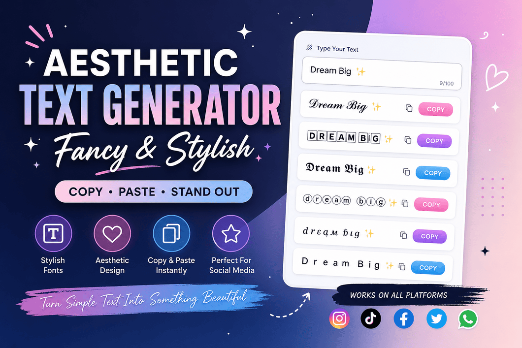 Aesthetic Text Generator – Fancy & Stylish Copy Paste Fonts