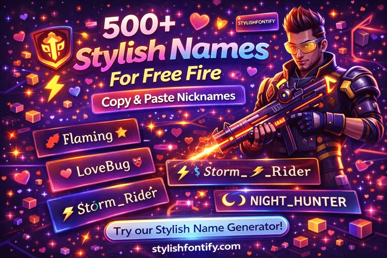 500+ Stylish Names for Free Fire – Copy & Paste Nicknames