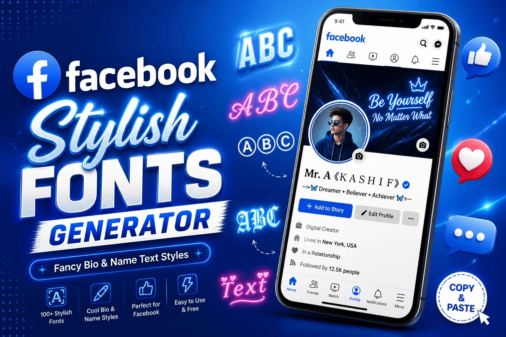 Facebook Stylish Fonts Generator – Fancy Bio & Name Text Styles (Copy & Paste)