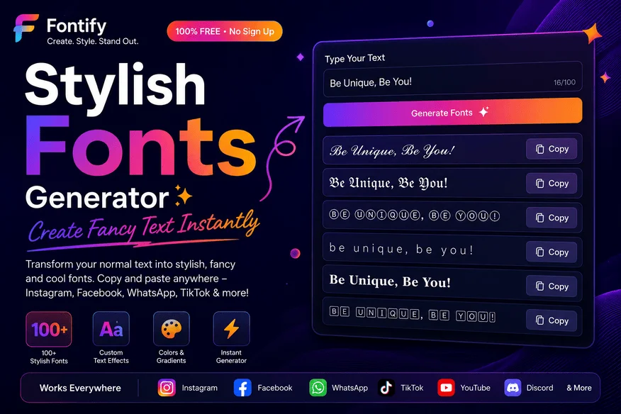 Stylish Fonts Generator – Copy Paste Fancy Text Online Free