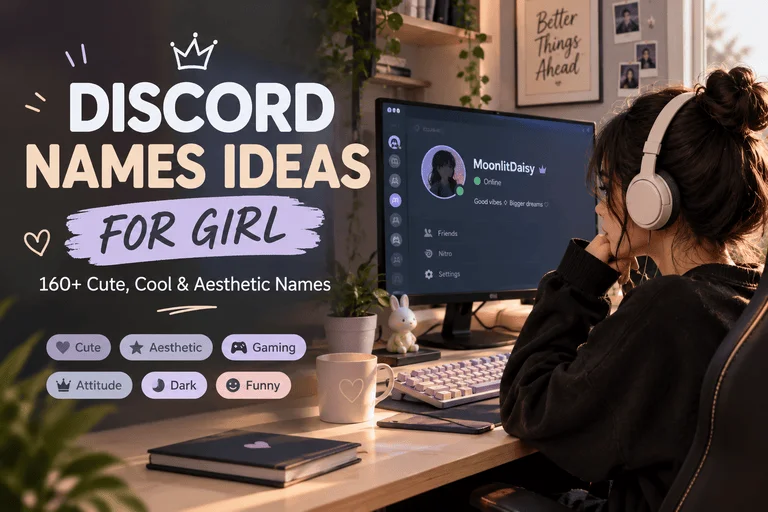 Discord Names Ideas for Girl: 160+ Cute & Aesthetic Names