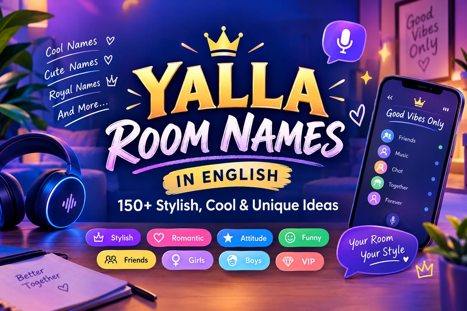 yalla room name style in english